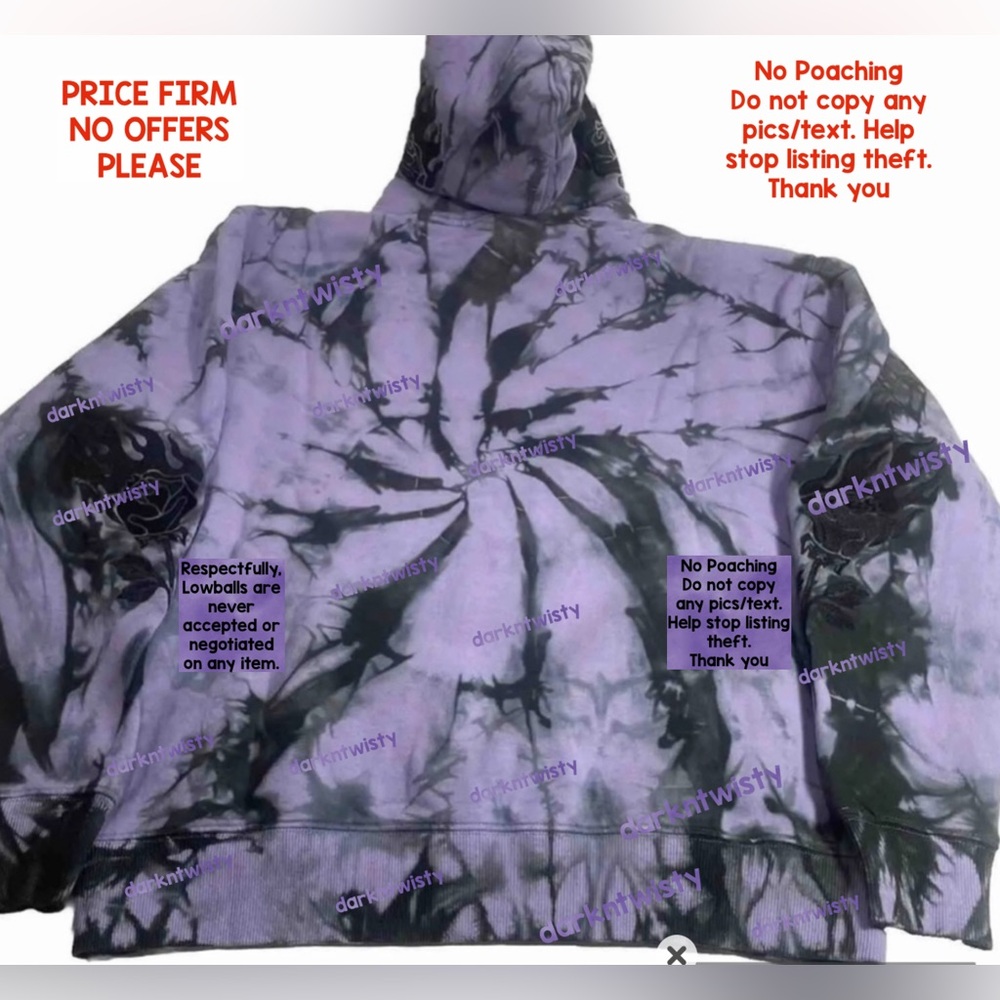 BNWT CIVIL REGIME BLACK ROSE HOODIE LAVENDER DREAM WASH LRG MENS UNISEX HOODIE